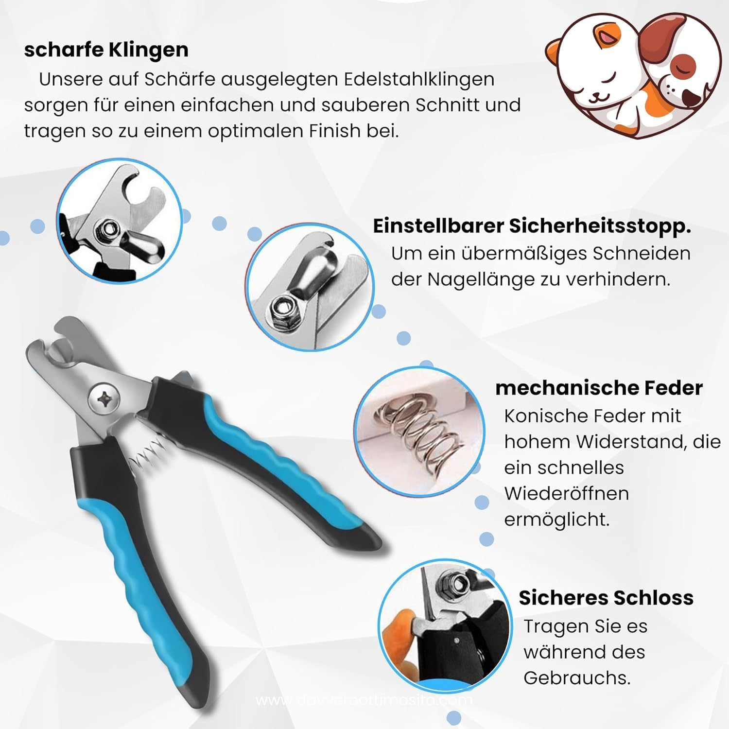 CUEMOON Professional Nail Scissors for Dogs and Cats with Nail File, Stainless Steel Claw Clippers, High Quality Claw Care Cutter for Large and Medium Dogs and Cats in Animal Salon image number 2