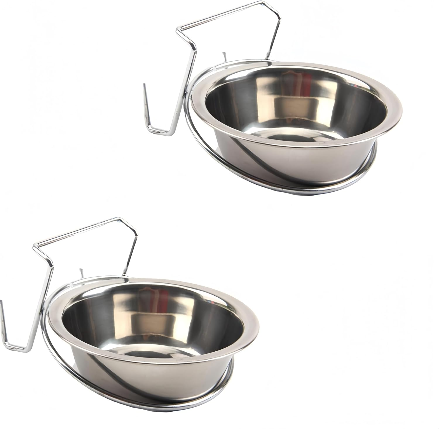 Set of 2 Stainless Steel Kennel Water Bowl Hanging, Crate Hanging Pet Bowls for Food and Water Dog Crate Water Bowl Dog Dish Feeder Food Holder No Spill image number 5