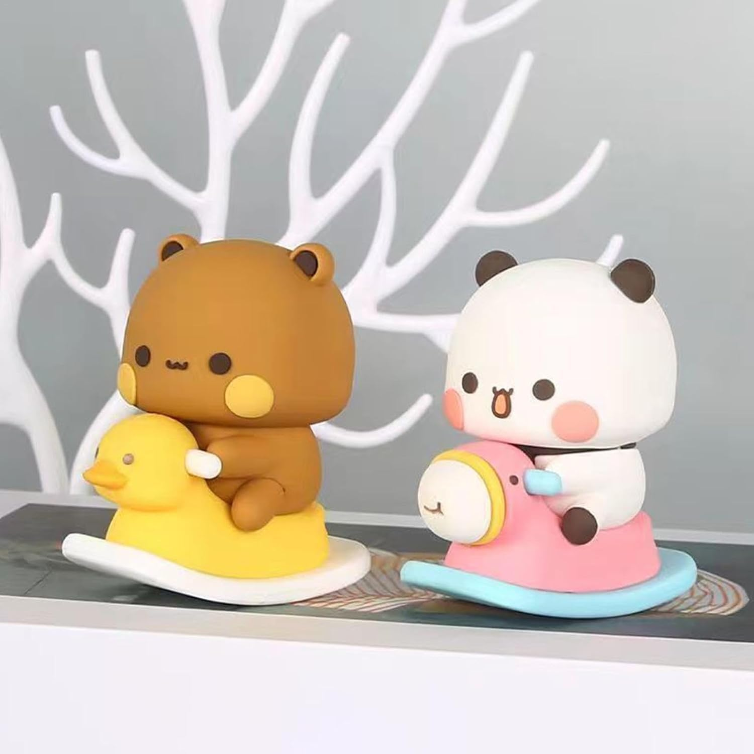 Generic Bubu and Dudu Merchandise - Cute Dudu Bubu Panda Statue Dashboard Decoration, Bear Statue Desk Decor Cute Car Decor, Small Figurines Ornaments image number 3