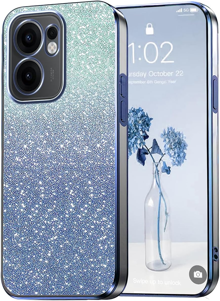 Panxcase Glitter Case for Oppo Reno 13 F 5G/4G - Transparent Glitter Girls Women Elegant Mobile Phone Case Transparent Bling Ultra Thin Shockproof Protective Case (Pink)