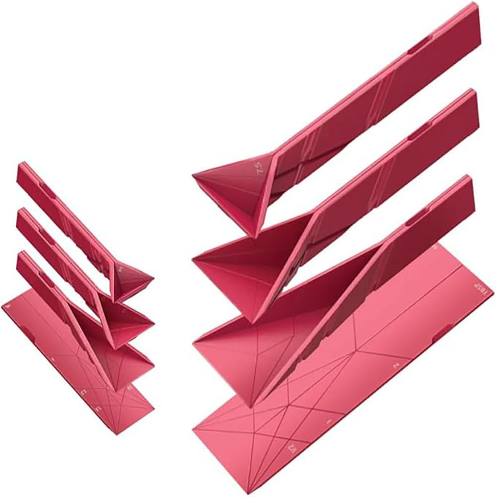 Polygons 3-In-1 Measuring Spoon Set, 2 Foldable Spoons with 6 Sizes for Cooking, Baking and Liquid Ingredients Space Saving Flat Design, Food Grade Kitchen Utensil Gadget