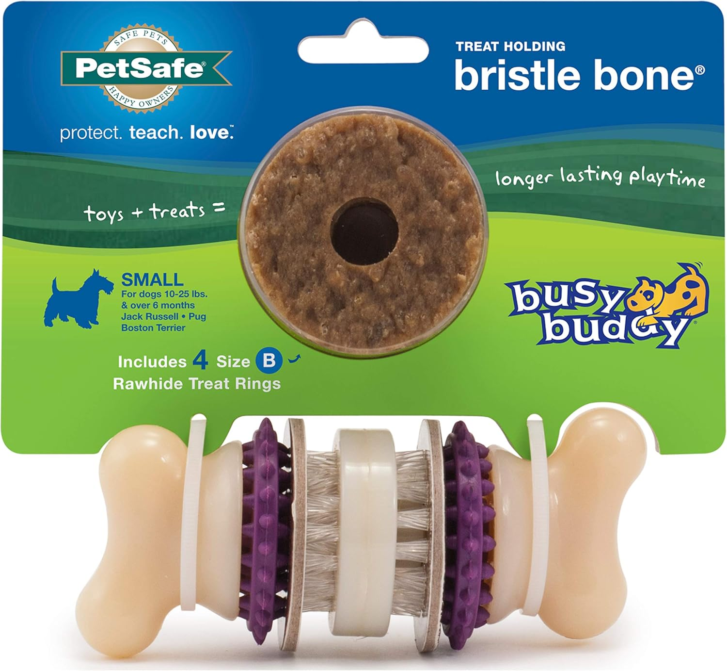 Petsafe Busy Buddy Bristle Bone Dog Toy, Chew Toy with Treats image number 3