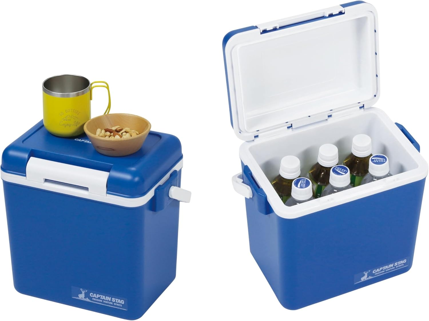 Captain Stag Cooler Box [Cielo Capacity 6.8/12/22/28/33L Blue/Matte Blue] [CS Charmant Capacity 7/14/25/35/45L Beige/Blue Blue/Blue Gray] Made in Japan