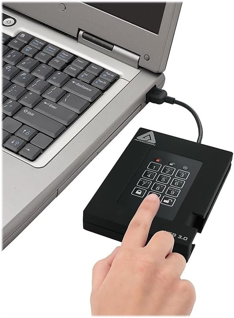 Apricorn Aegis Padlock Fortress FIPS 140-2 Level 2 Validated 256-Bit Encrypted USB 3.0 Hard Drive with PIN Access, 2 TB image number 2