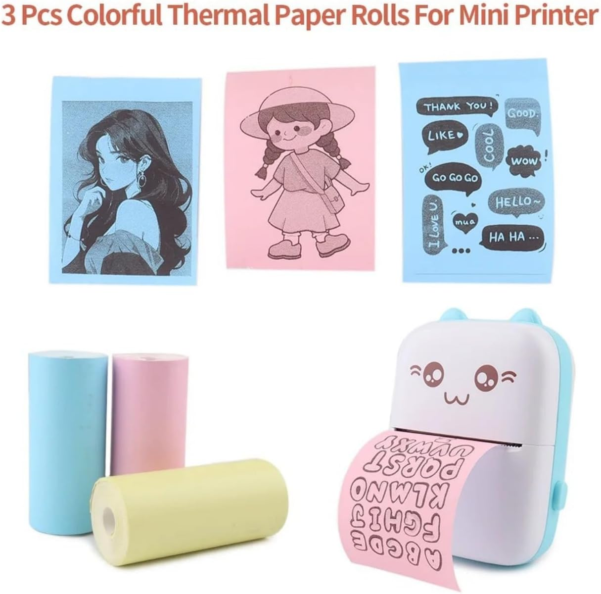 YC-GREHUN 10 Rolls of Kids Instant Camera Print Filler Paper 2.2 X 1-Inch Camera Print Paper Photo Printer Kids Instant Camera Print Paper, Candy Color image number 4