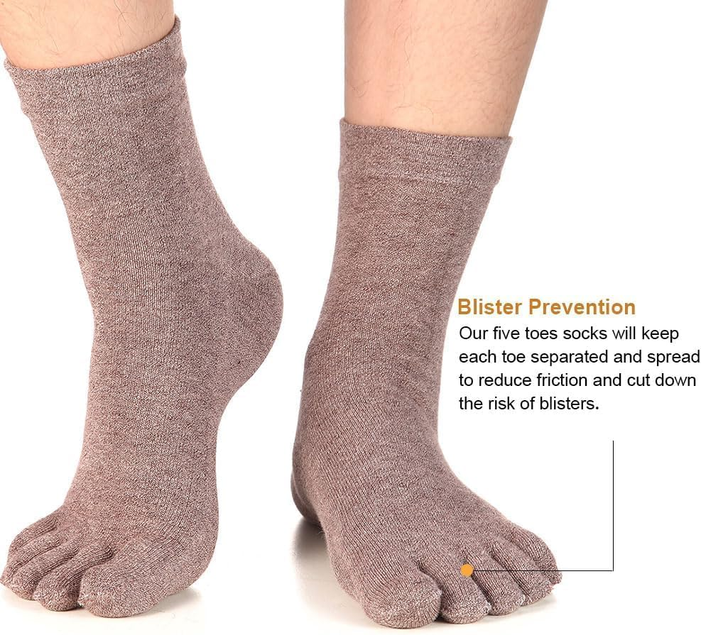 4 Pairs Women'S Toe Socks for Running Five Finger Socks with Cotton Athletic image number 5