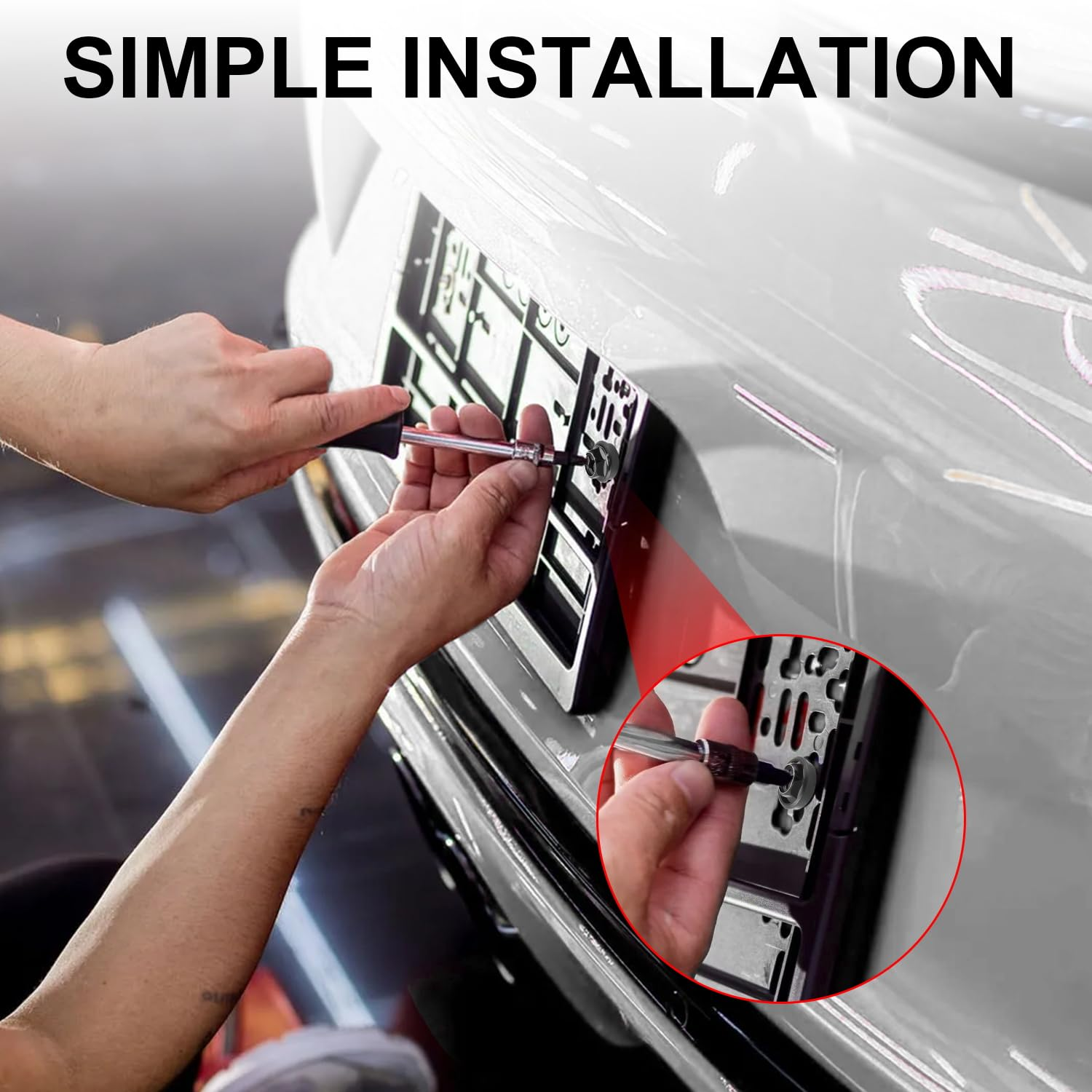 Livtee Rustproof License Plate Screws for Securing License Plates Frames and Covers on Cars and Trucks, 4 Sets Premium Stainless Steel Self Tapping Mounting Bolts (Black Zinc Plated) image number 6