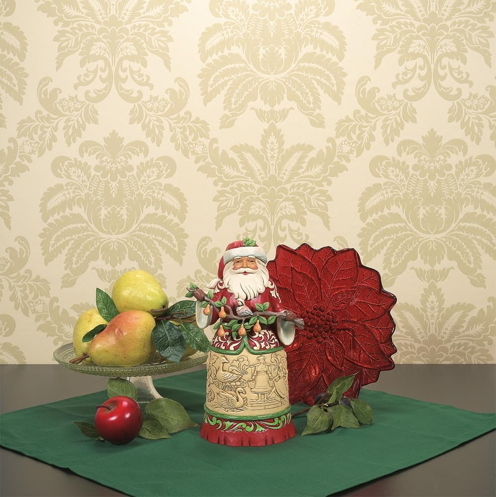 Enesco Jim Shore Heartwood Creek Worldwide Event Twelve Days of Christmas Santa Holding Pear Tree Branch Figurine, 9.33 Inch, Multicolor image number 1