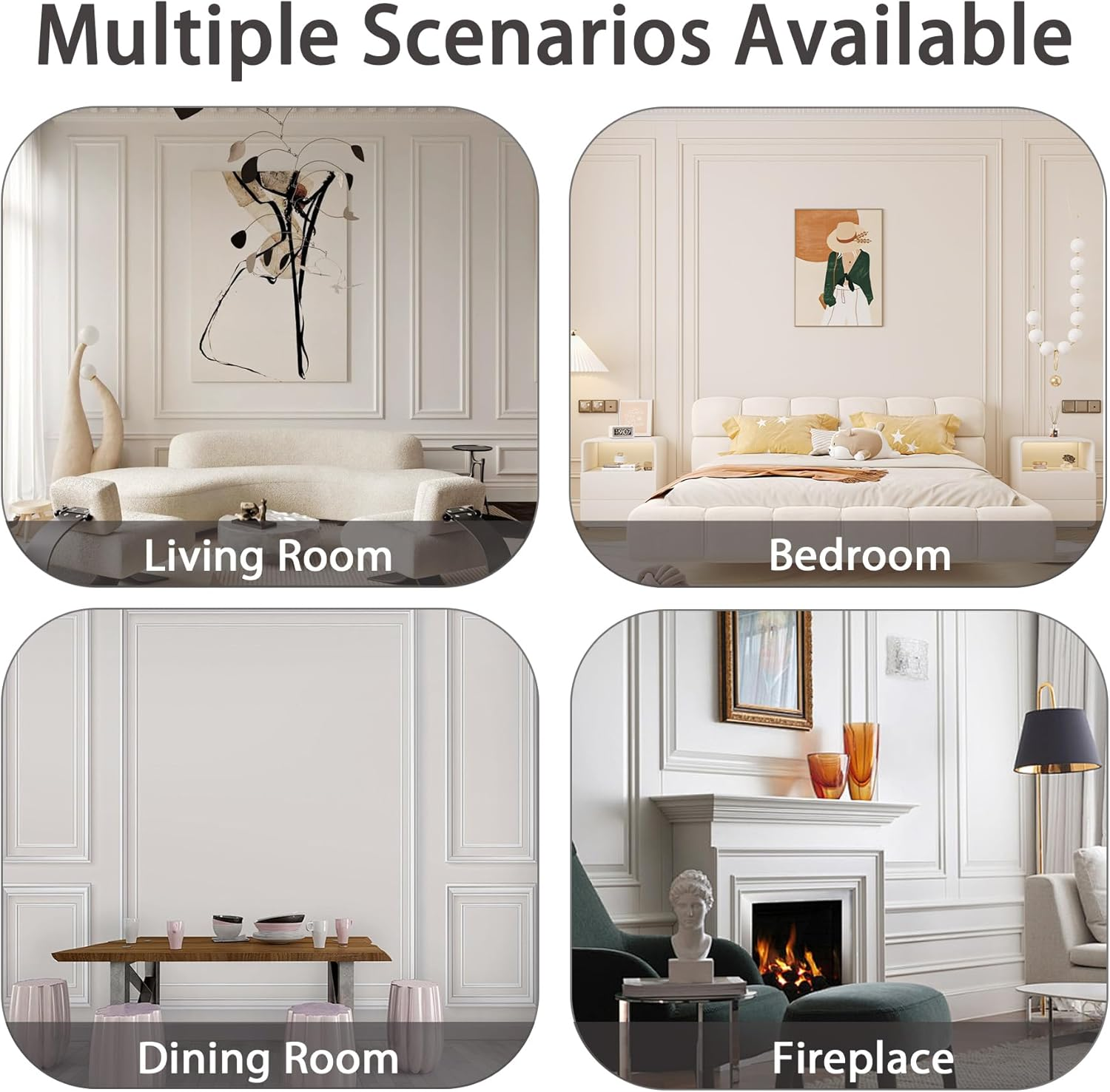 Coengwui Peel and Stick Wall Molding, Chair Rail Wainscoting Panel, Finish Trim for Home Decoration (Paintable White, 9.8Ft X 1.1In) image number 1