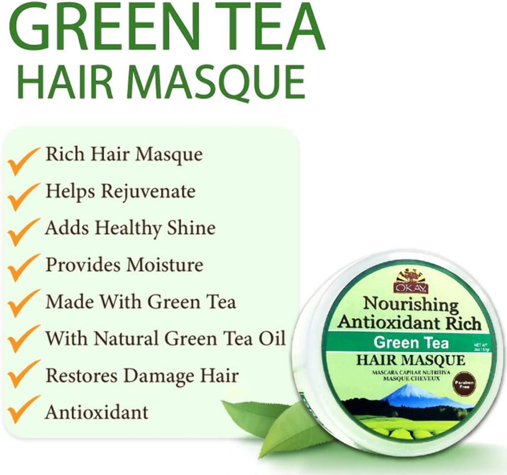 OKAY Pure Naturals OKAY Pure Naturals Green Tea Nourishing Antioxidant Rich Hair Masque, 2 Ounce, image number 1