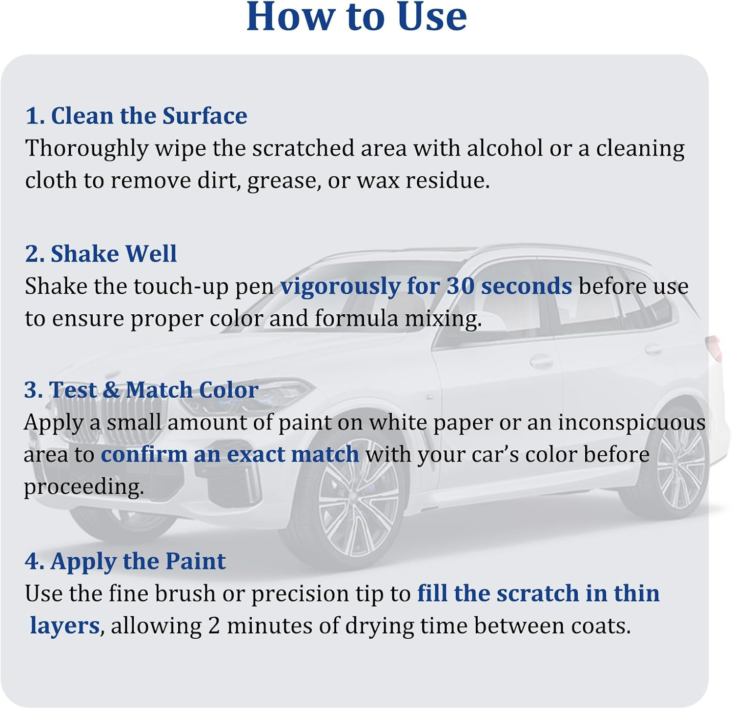 Polar White 149/9149 Touchup Paint Compatible with Mercedes-Benz, 2-In-1 Scratch Repair Pen Exact Color Match, Car Scratch Repair Pen image number 1