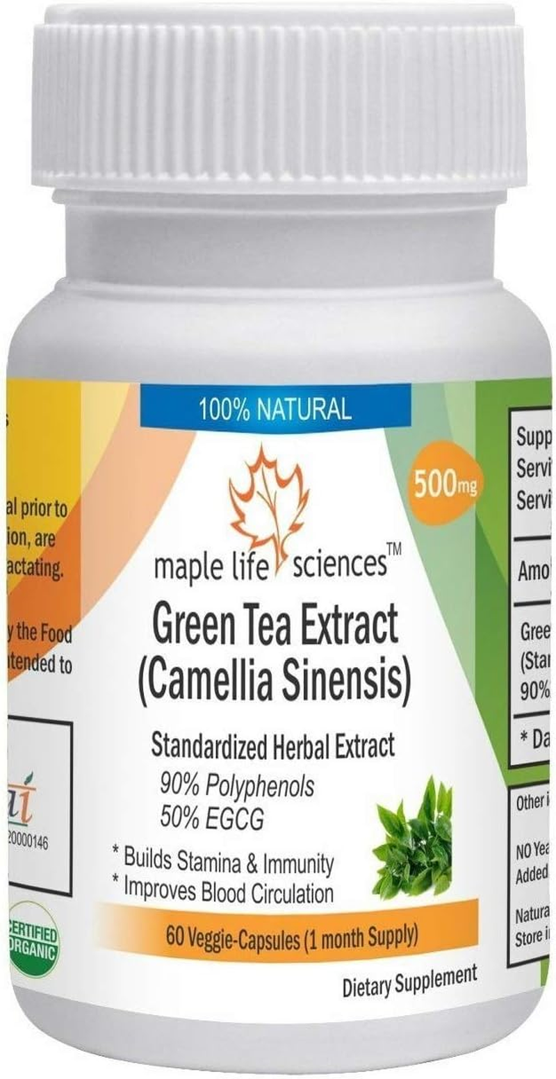 Green Tea Extract - 60 Vegan Capsules (Camellia Sinensis) - 500Mg image number 1