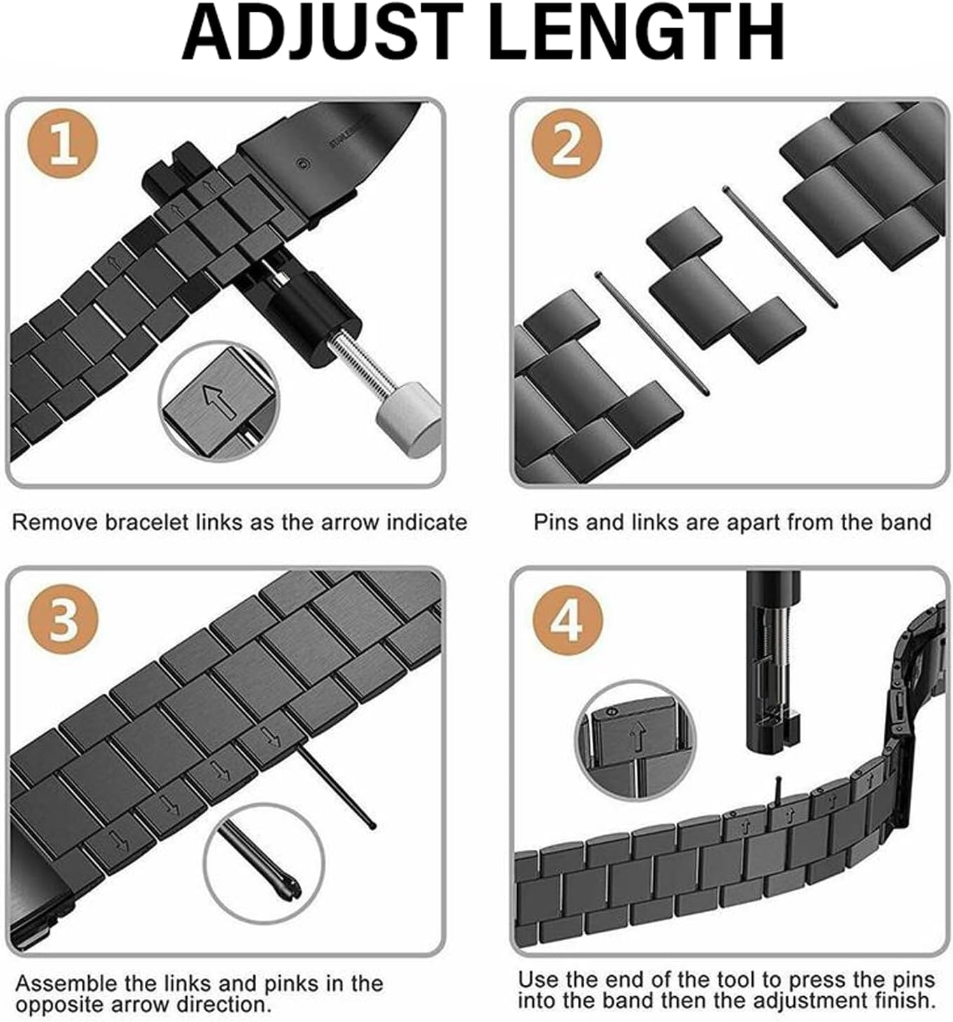 Yotsuba Watch Band Bracelet Repair Tool Metal Adjustable Link Pin Remover 3 for Adult DIY Enthusiasts, Unisex-Adults, Watch Repair Tool, Watch Pin Tool image number 6
