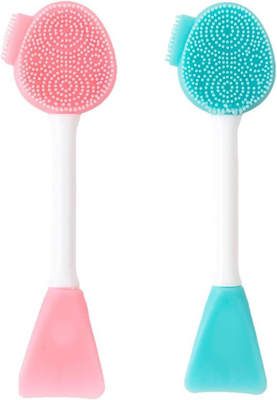 Yangshengyi Silicone Face Scrubbers Face Mask Brushes, 2Pcs Silicone Facial Cleansing Brush with 3 Designs, Face Mask Brush Face Mask Applicator Exfoliating Lip Brush Facial Cleansing Brushes with Bristles image number 1