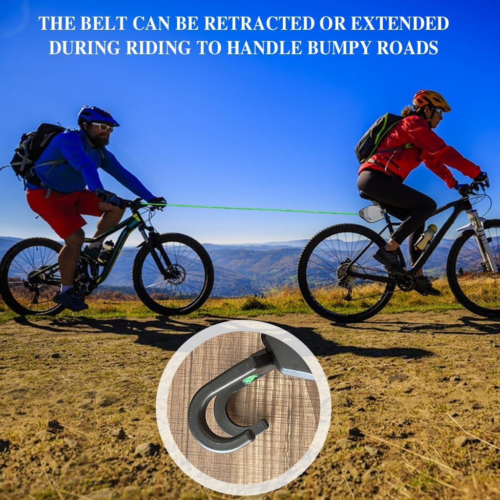 Retractable Bicycle Tow Rope, Portable Bike Towing Bungee Cord Adults Children Bicycle Tow Rope Universal Cycling Tool Kids Bike Accessories image number 2