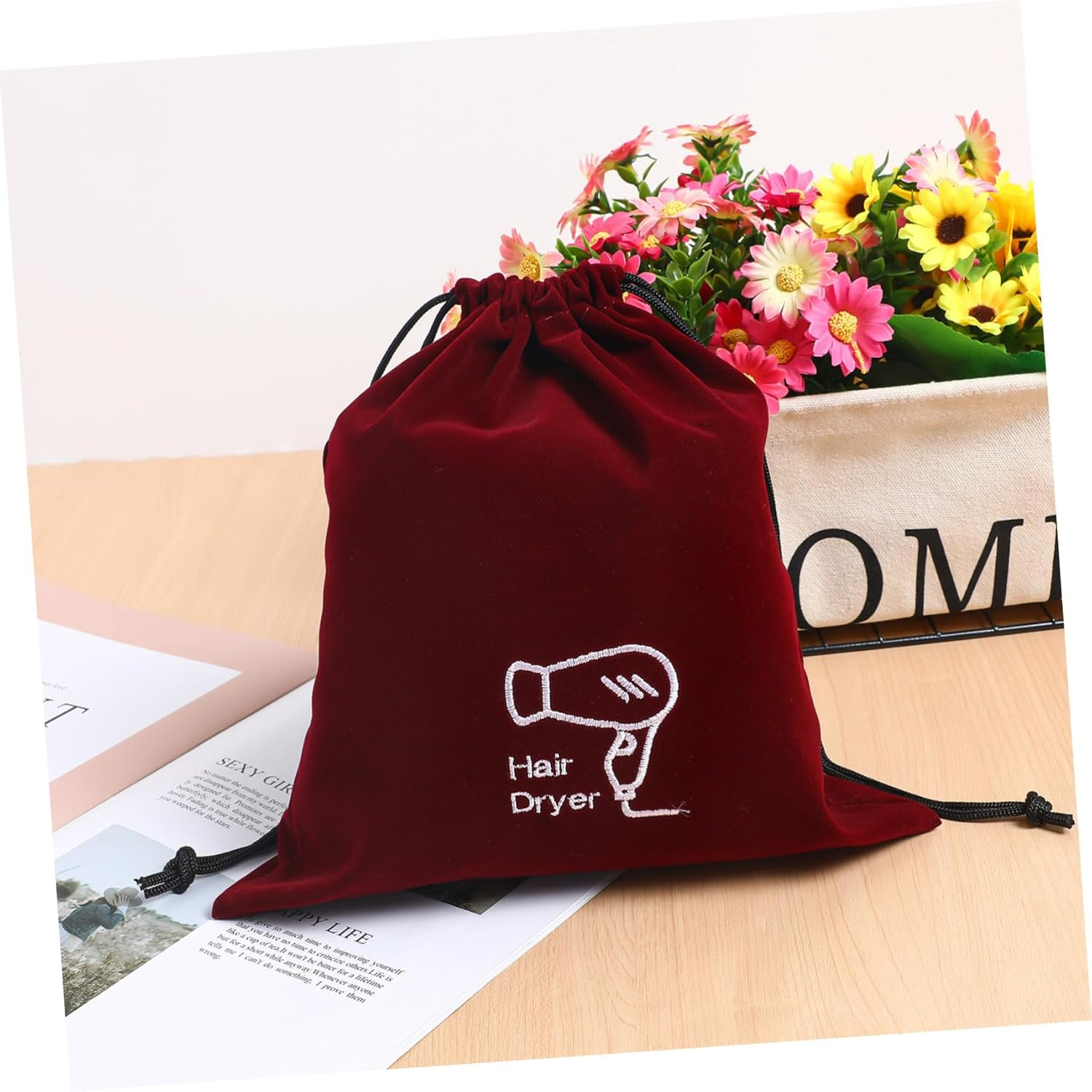 Healeved 5Pcs Hair Dryer Bag Drawstring Blow Dryer Storage Pouch for Home Travel Mesh Design and Organizer Function for Traveling and Organizing Toiletries image number 3