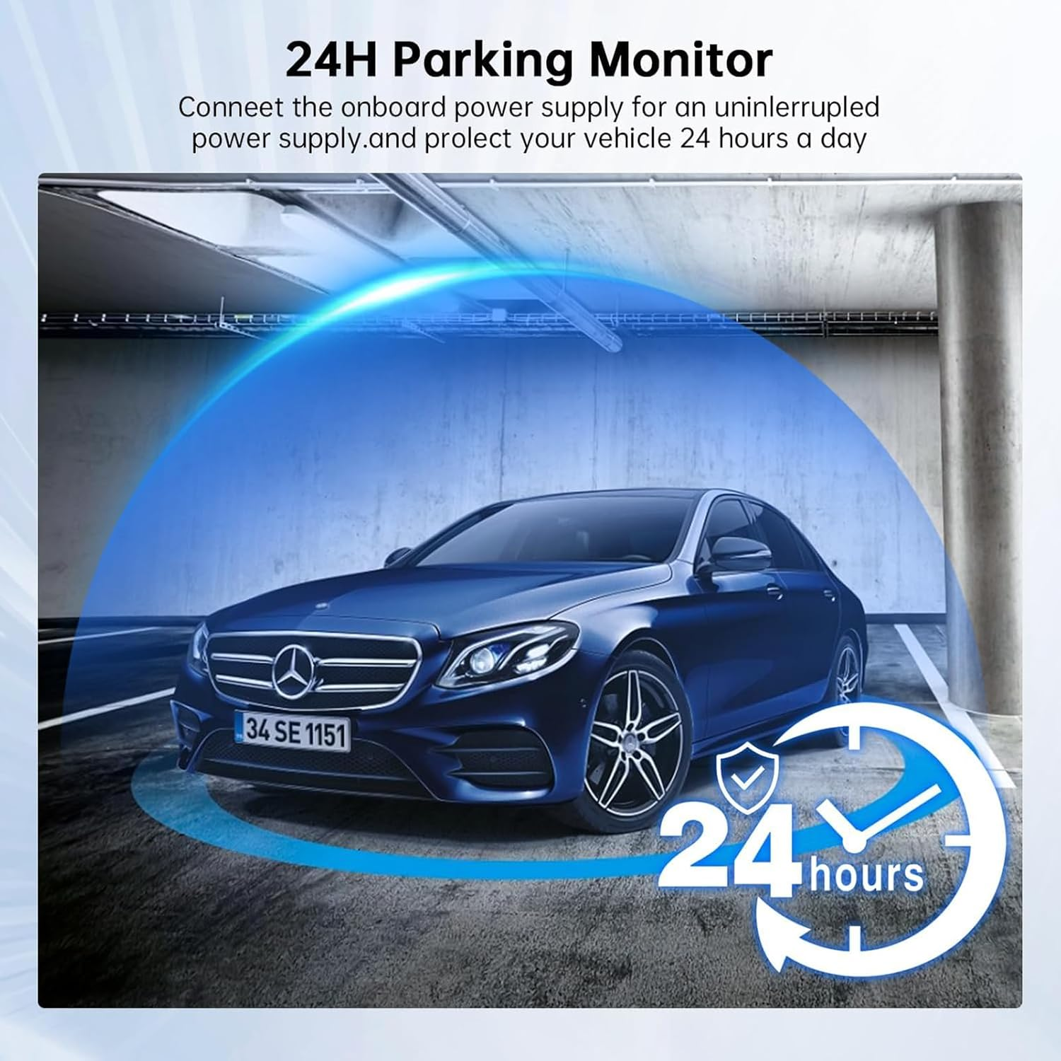 Pro Hardwire Kit for 24/7 Dash Cam Parking Recording - Voltage Monitor with Auto Power-Off to Prevent Car Battery Drain