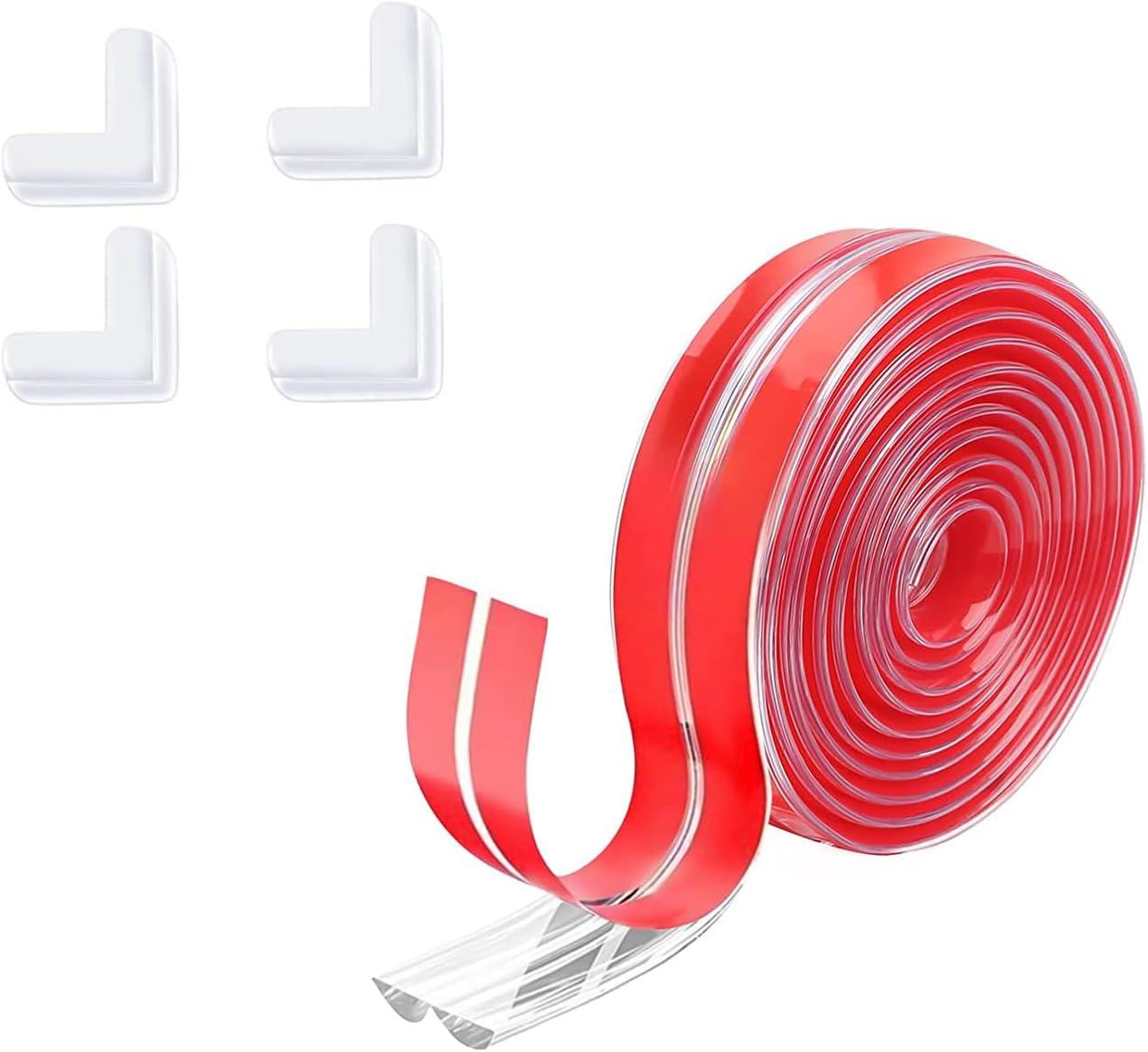 2 Meter Silicone Edge Protector Strip + 4 Corners, Baby Proofing Corner Protectors for Table Cabinets Drawers Furniture (Width 15Mm) image number 4