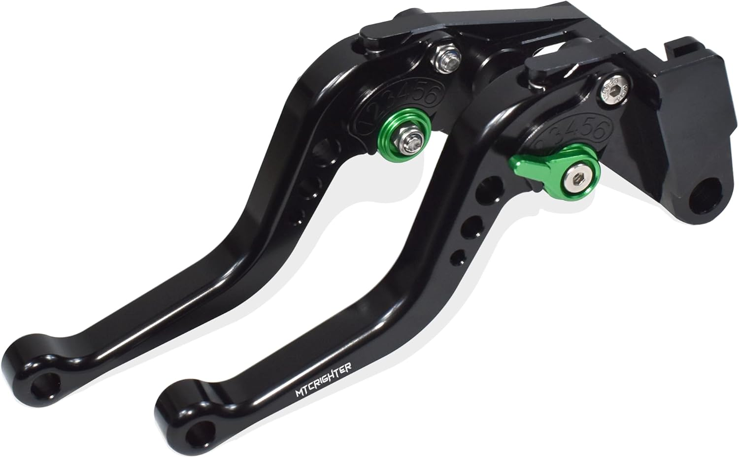 MTCRIGHTER Short Brake Lever Clutch Lever Compatible with Kawasaki Ninja 650 Z650 Z650RS Z900 2017-2024, CNC Aluminum Alloy Made (Green) - Blue image number 4