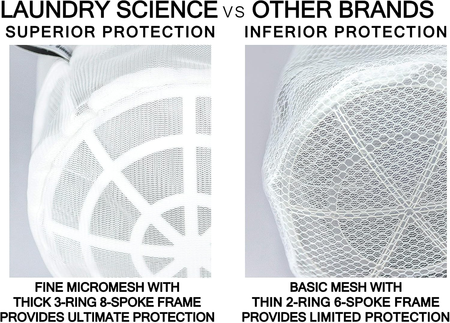 Laundry Science Premium Bra Wash Bag for Large Bras Lingerie and Delicates Set of 3