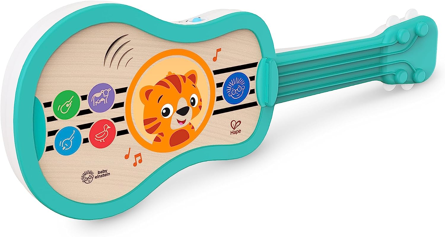 Baby Einstein Sing & Strum Magic Touch Ukulele Wooden Musical Toy, Ages 6 Months+, Multicolored image number 5