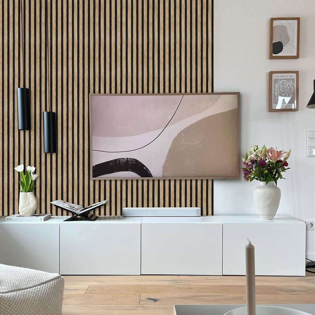 Arthome Wood Grating Wallpaper 43.5X305Cm Self-Adhesive Removable Peel and Stick Wallpaper Vinyl Decorative Wood Stripe Grain Paper Natural Wooden Slats for Furniture Easy to Clean image number 1