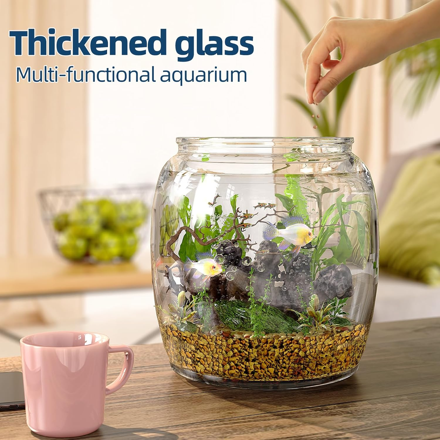 Daitouge 2.5 Gallon Glass Jars with Lids, Large Cookie Jars with Big Opening, 1 Pack Food Storage Canister for Kitchen, Great for Storage Flour, Rice, Sugar, Pasta, Candy