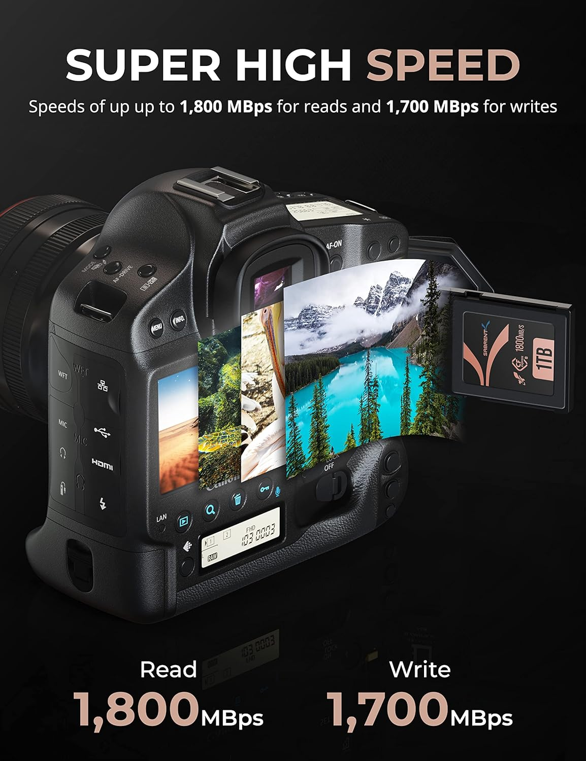 SABRENT Rocket CFX PRO 1TB Cfexpress Type B Memory Card R1800Mb/S W1700Mb/S (CF-XXIT-1TB) image number 2