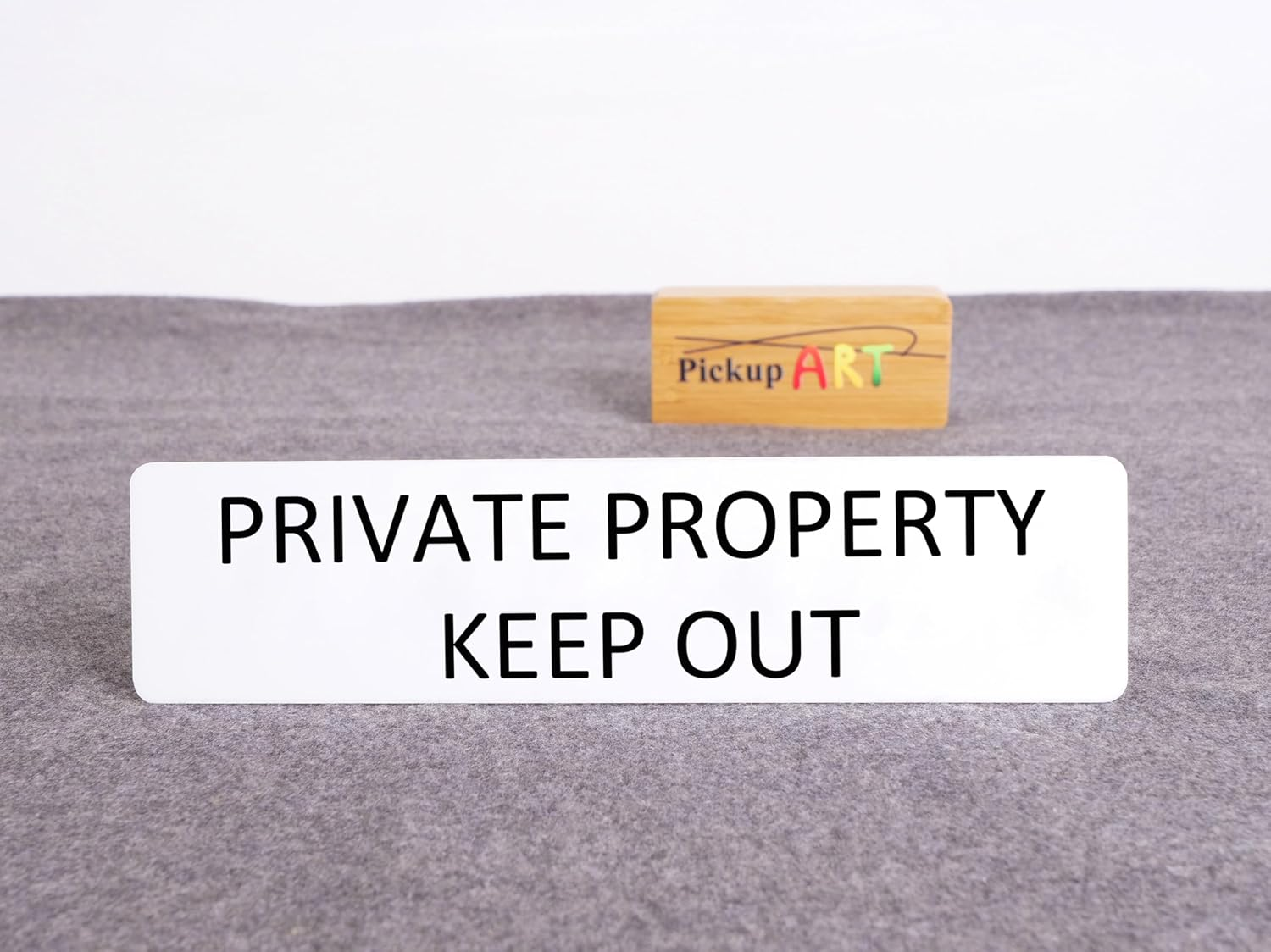 PRIVATE PROPERTY KEEP OUT Sign Self Adhesive Plaque Decal Door HOME SIGN (Style 3, 25X100Mm) image number 2
