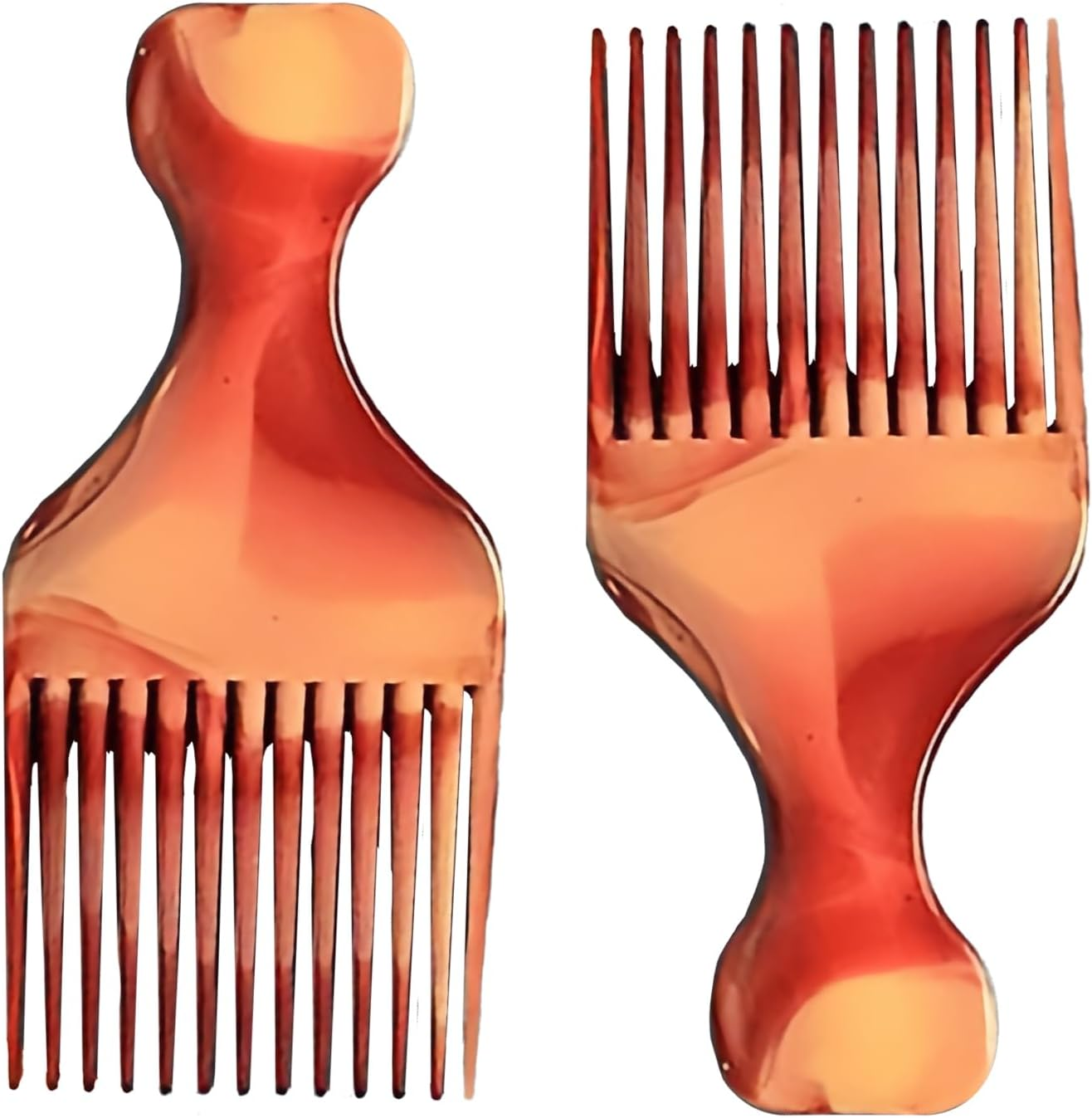 ARYIMYDP Pack of 2 Curls Comb, Wide Tooth Afro Comb Men (12.5 X 5.5 Cm), Robust Styling Tool for Travel Hairstyle, Lightweight Detangling Comb for Men and Women on the Go