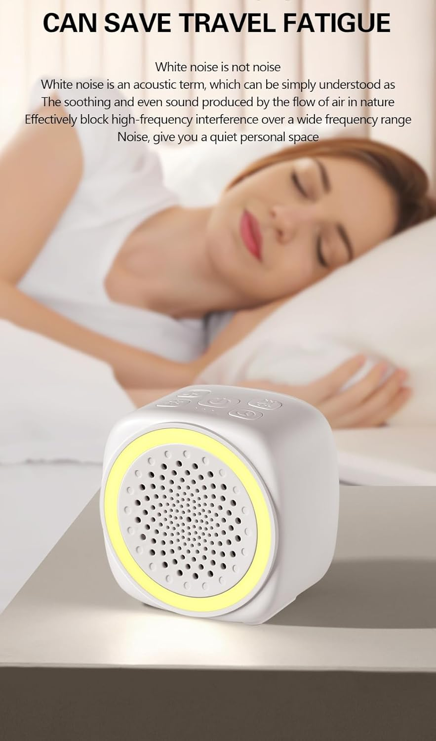 Xkey Portable White Noise Machine, Mini White Noise Sound Machine with Nursery Lamp, Mood Lighting, 7 Colors Night Light, 26 Soothing Sounds for Baby/Adult 4 Timer, Memory Function, Touch Control for Travel Camping Home and Office (Rgb-1Pack, ONE SIZE) image number 1