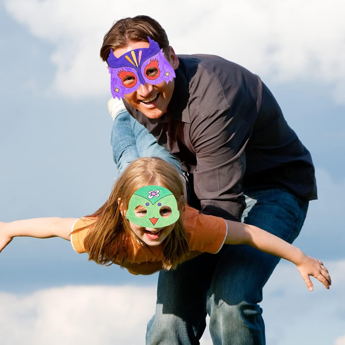 Fantasyon 66Pcs Animal Masks Set for Kids DIY Colour-In White Card Graffiti Hand Painting Art Craft for Halloween Decorations Birthday Party Safari Jungle Forest Theme Dress-Up