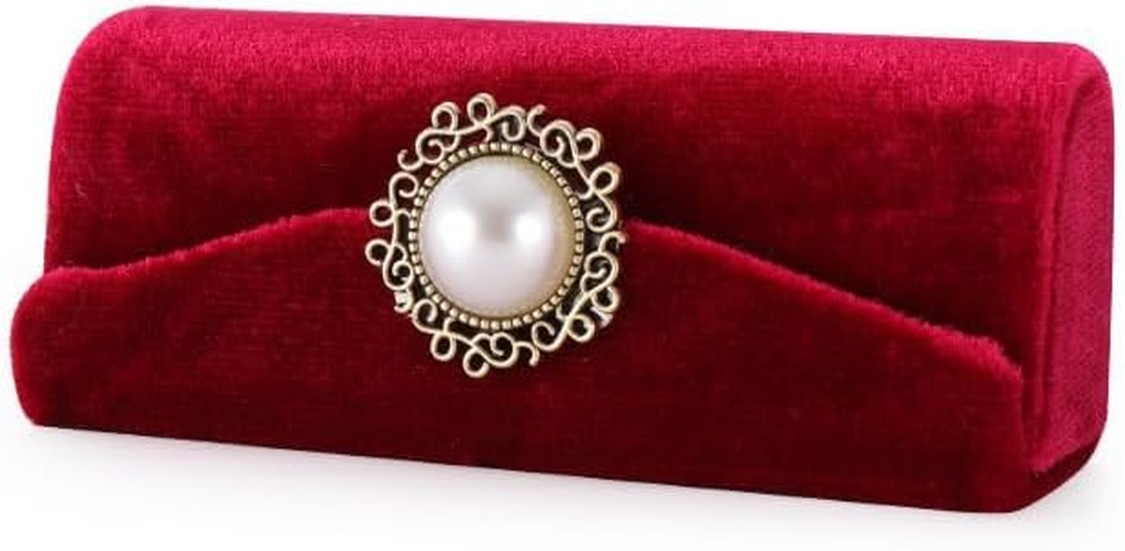 Lipstick Case Holder with Mirror, Vintage Velvet Lipstick Box Small Portable Lip Balm Organizer Bag for Women Girls (Wine Red, One Size) image number 5