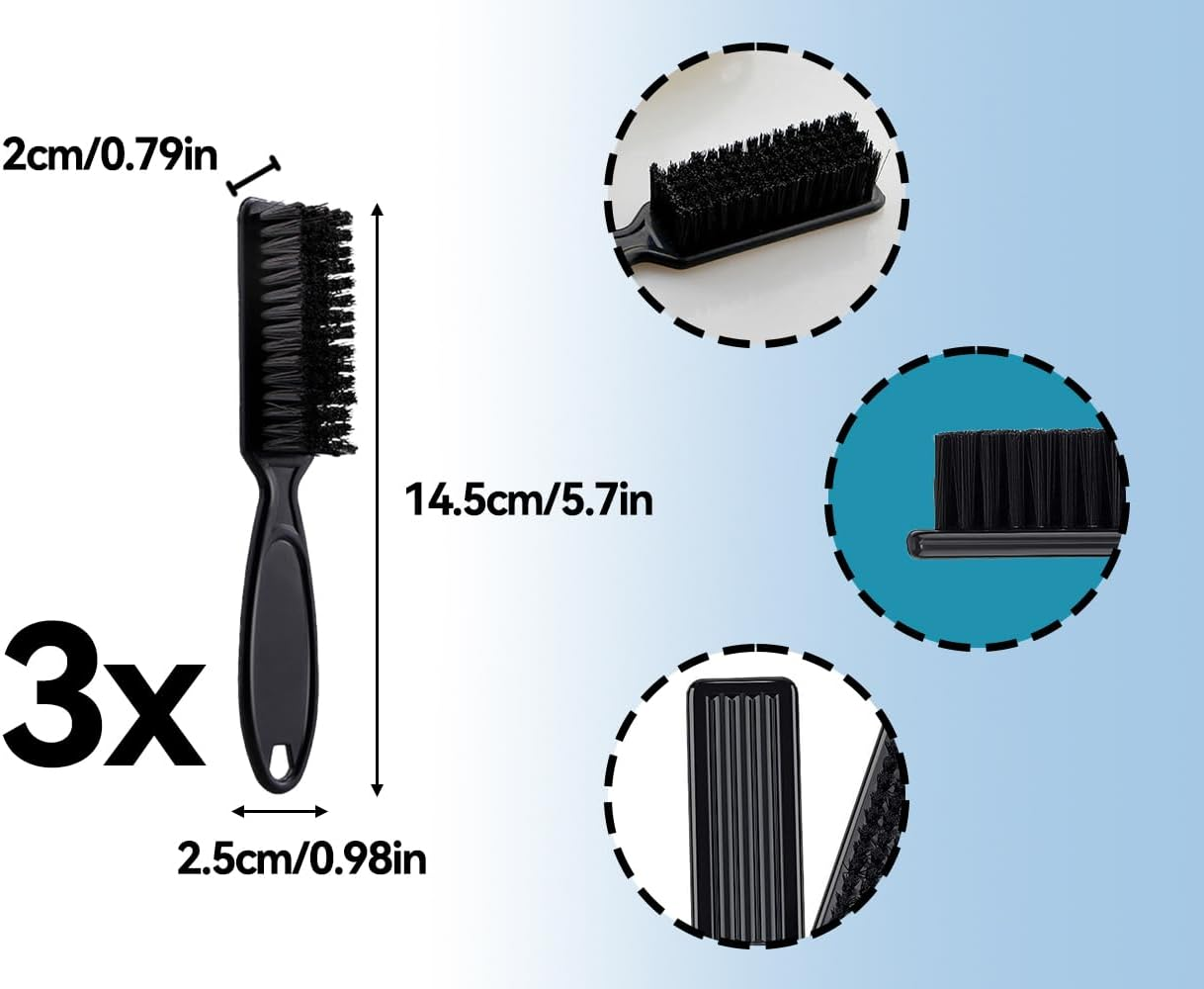 KAPSING Pack of 3 Black Sleek Bun Brush Hairdressing Accessories Brush for Sleek Braid Barber Brush Nylon Brush Nail Brush image number 6