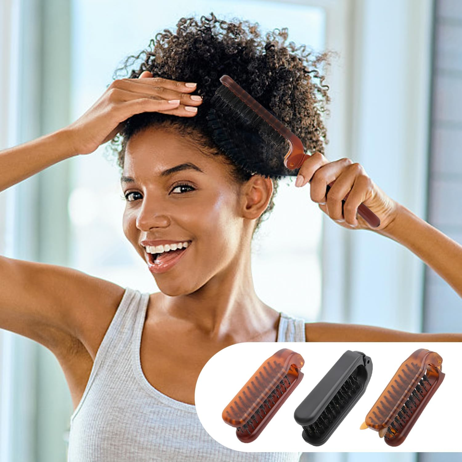 3 Pieces Foldable Comb, Portable Comb, Fluffy Hair Comb, Styling Comb, Hairdressing Tool image number 4