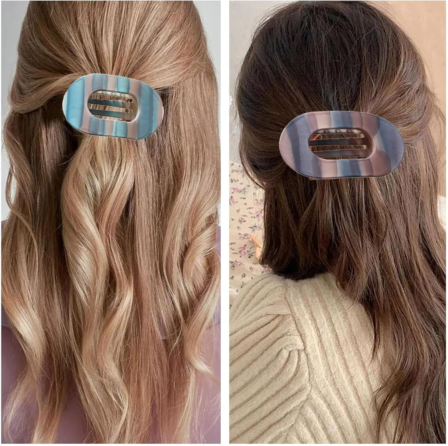 Pack of 3 Flat Hair Clips, Flat Hair Clips, Flat Hair Clips, Elegant Hair Clips, Ideal for Everyday Life, Sports, Driving and Lying, Flat Claw Clip Hair Clip for Girls and Women image number 5