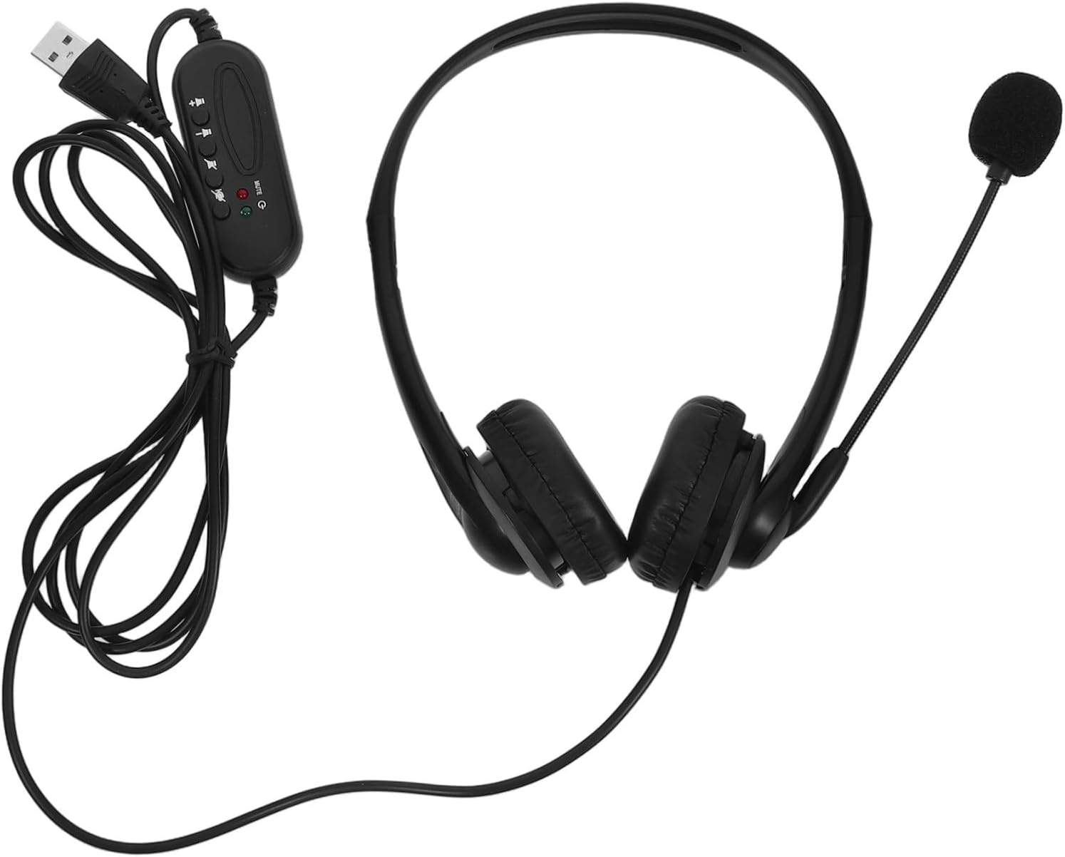 USB Noise Cancelling Office Headset with Microphone Comfortable Over-Ear Wired Headphones for Clear Communication Volume Control and Flexible Earmuffs for Wear image number 4