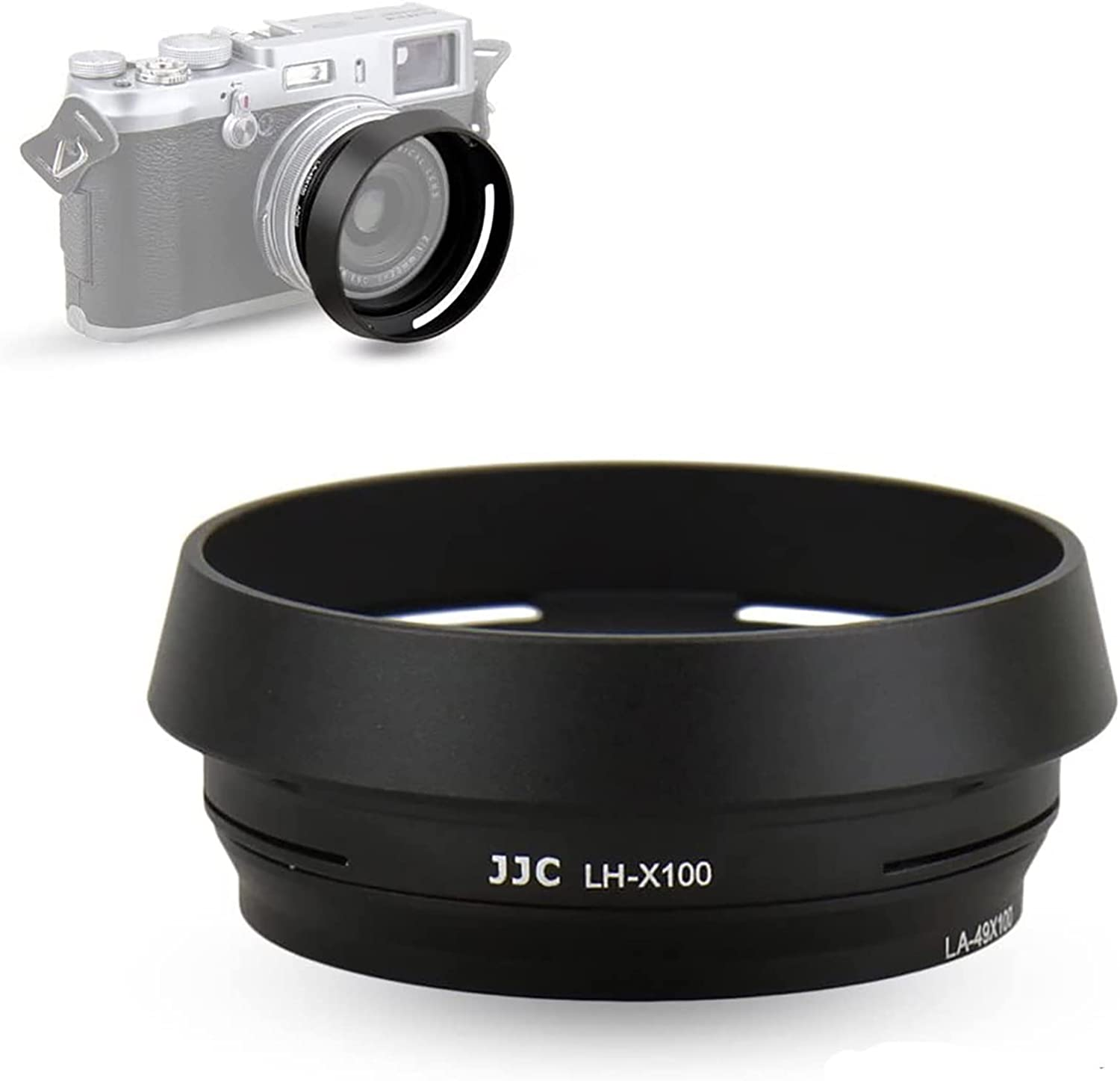 JJC Aluminium Alloy LH-X100 Lens Hood Shade Protector with Adapter Ring for Fujifilm Fuji X100VI X100V X100F X100T X100S X100 X70 Camera, Replaces LH-X100 Lens Hood & AR-X100 Adapter Ring - Black image number 6