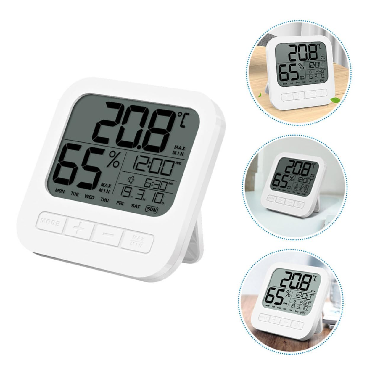 Gadpiparty Digital Indoor Thermometer Hygrometer with Temperature Humidity Monitor LCD Display Records Alarm Snooze Celsius Fahrenheit for Home Office Nursery image number 3