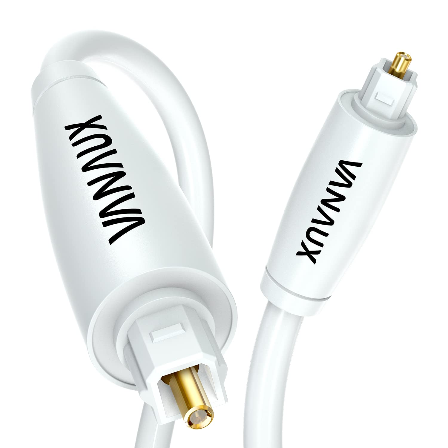 VANAUX White Optical Audio Cable, Digital S/PDIF Toslink Optical Cable Fiber Optic Cable for Home Theater, Sound Bar,Tvs/Amplifiers/Hi-Fi Systems (16.5Ft/5M-White) image number 1