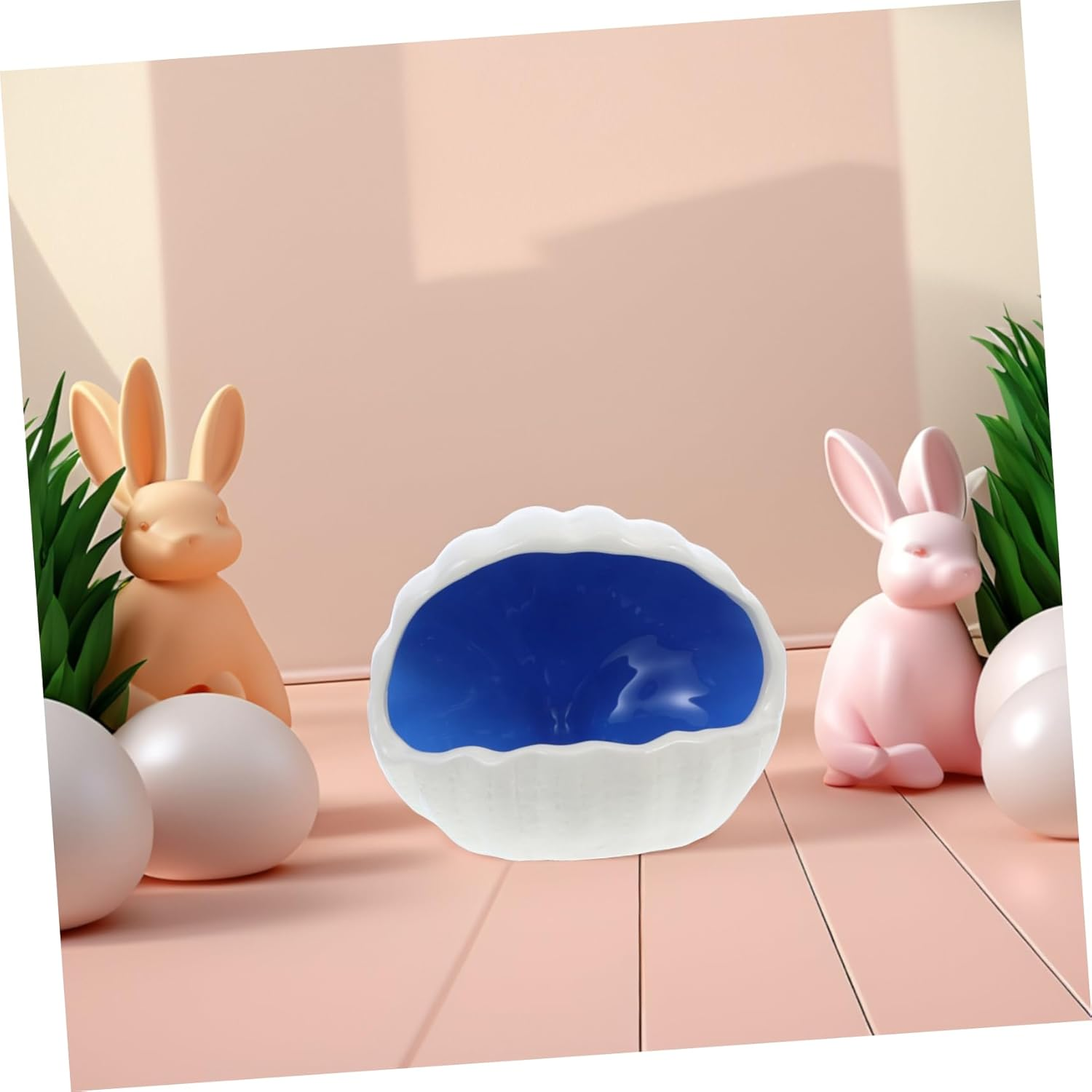 EXHUMKY Ceramic Shell Shape Fish House Aquarium Decorations Fish Tank Cave Ornament for Small Pet Hides image number 6
