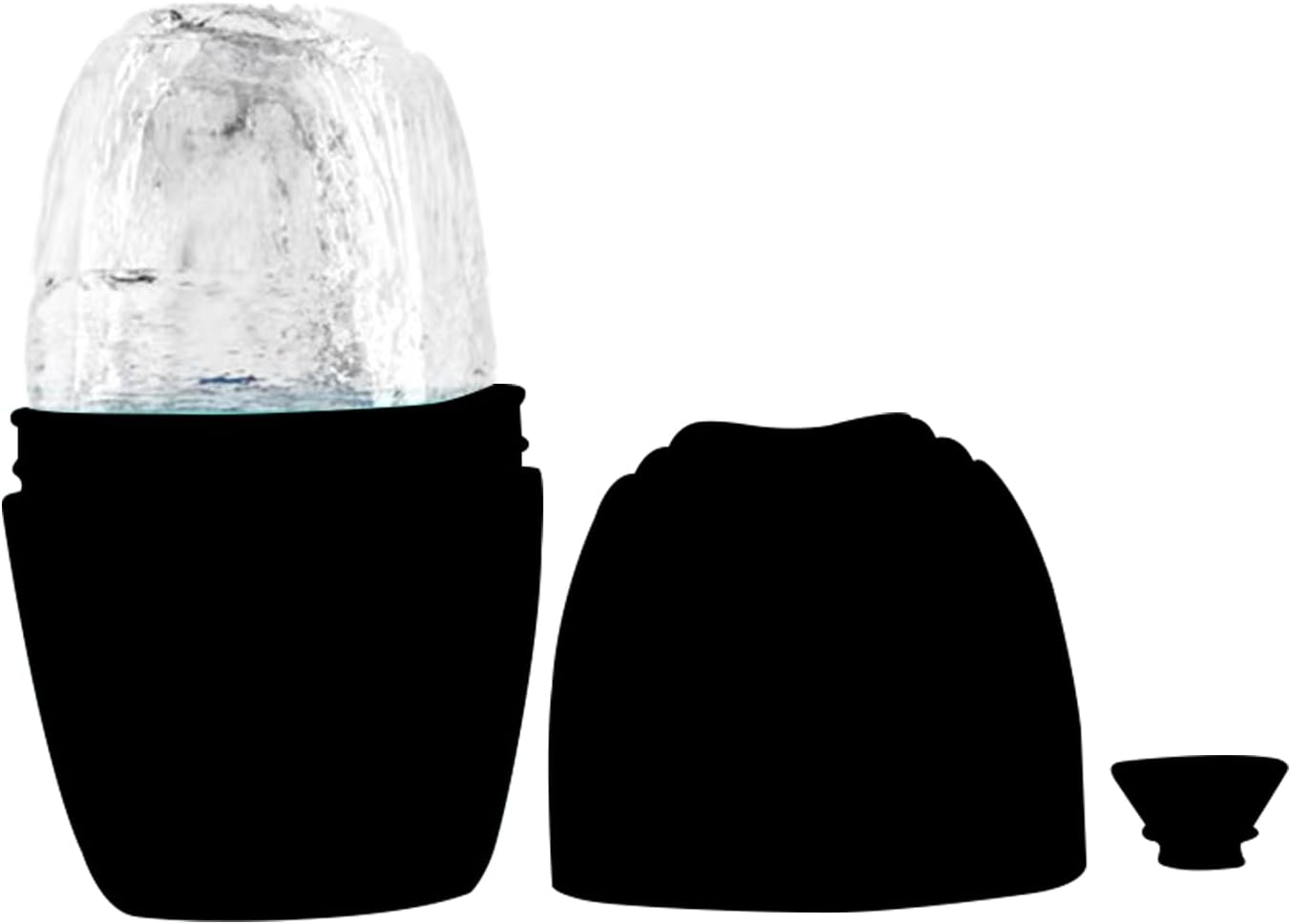 Facial Roller, Qewro Silicone Ice Facial Rollers for Tone Skin, Reusable Eye Puffiness Relief, Ice Roller Mold for Neck, Facial Roller to Remove Fine Lines Pores anti Wrinkles (Black)