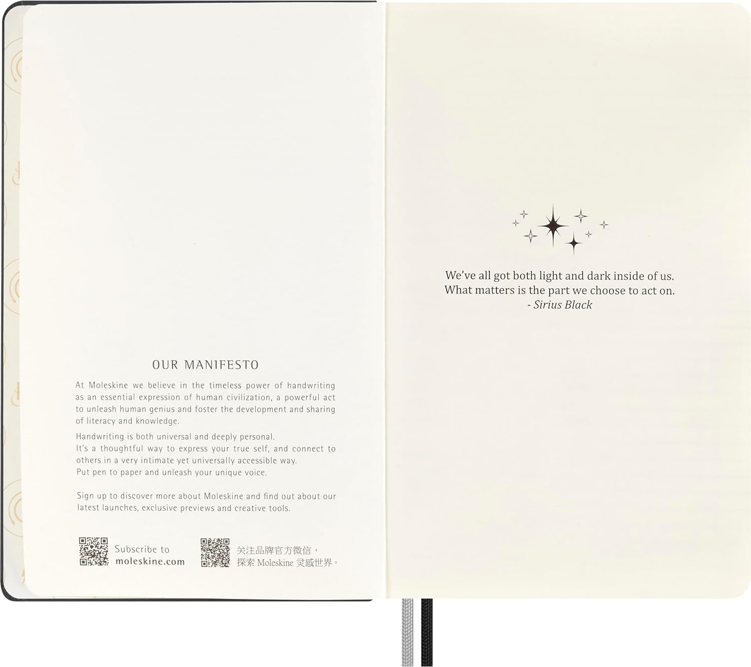 Moleskine Limited Edition Harry Potter Lumos Spell Notebook with Glow in the Dark Special-Effect, Hard Cover, Ruled, Large (5" X 8.25"), Black, 176 Pages image number 4