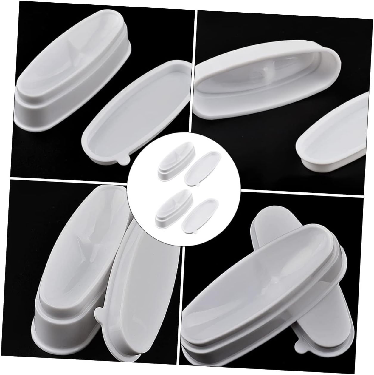 NOLITOY 2Pcs Nail Dip Powder Jar for Sequins Case Dipping Powder Tray Holders for Nail Art Case Easy French Dip Trays image number 2