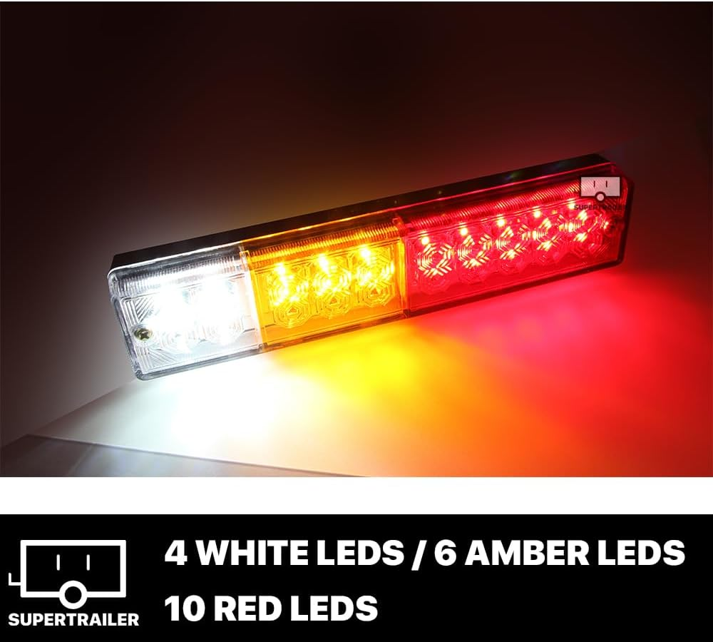 Supertrailer 2X Trailer Lights 20 LED STOP TAIL INDICATOR TRUCK CAMPER LIGHT UTE 4WD 10-30V Forklift image number 4