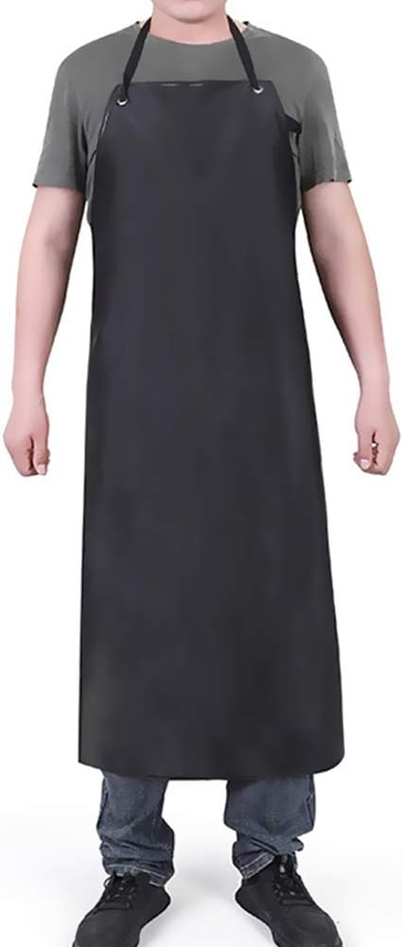 Waterproof Apron Rubber Vinyl, Heavy Duty 43" X 31" Plastic Apron Keeps You Clean and Dry When Dishwashing, Lab Work, Butcher image number 4