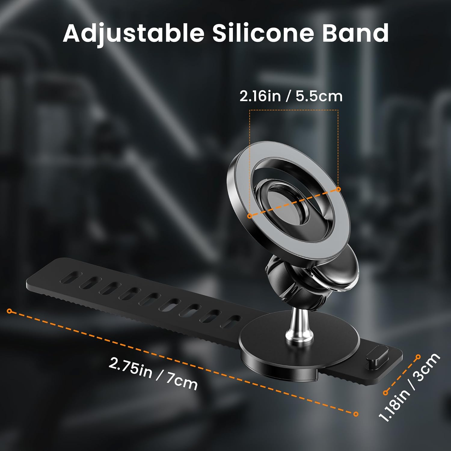 Itramax Stroller Phone Holder Mount,360&deg; Magnetic Phone Mount with Adjustable Strap,Gym Bike Handlebar Holder for Magsafe Iphone 17 16 15 14 13 12,Smartphones,Peloton,Treadmill,Pram,Shopping Golf Cart image number 5