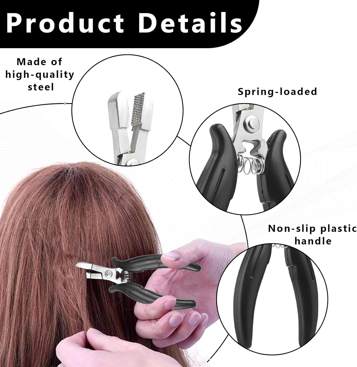 Extensions Pliers, Bonding Pliers, Bonding Pliers for Removal, Extensions Remover, Hair Extension Tool, Bonding Pliers for Bonding Extensions, Hair Extension Pliers for Bonding Extensions (150 G)