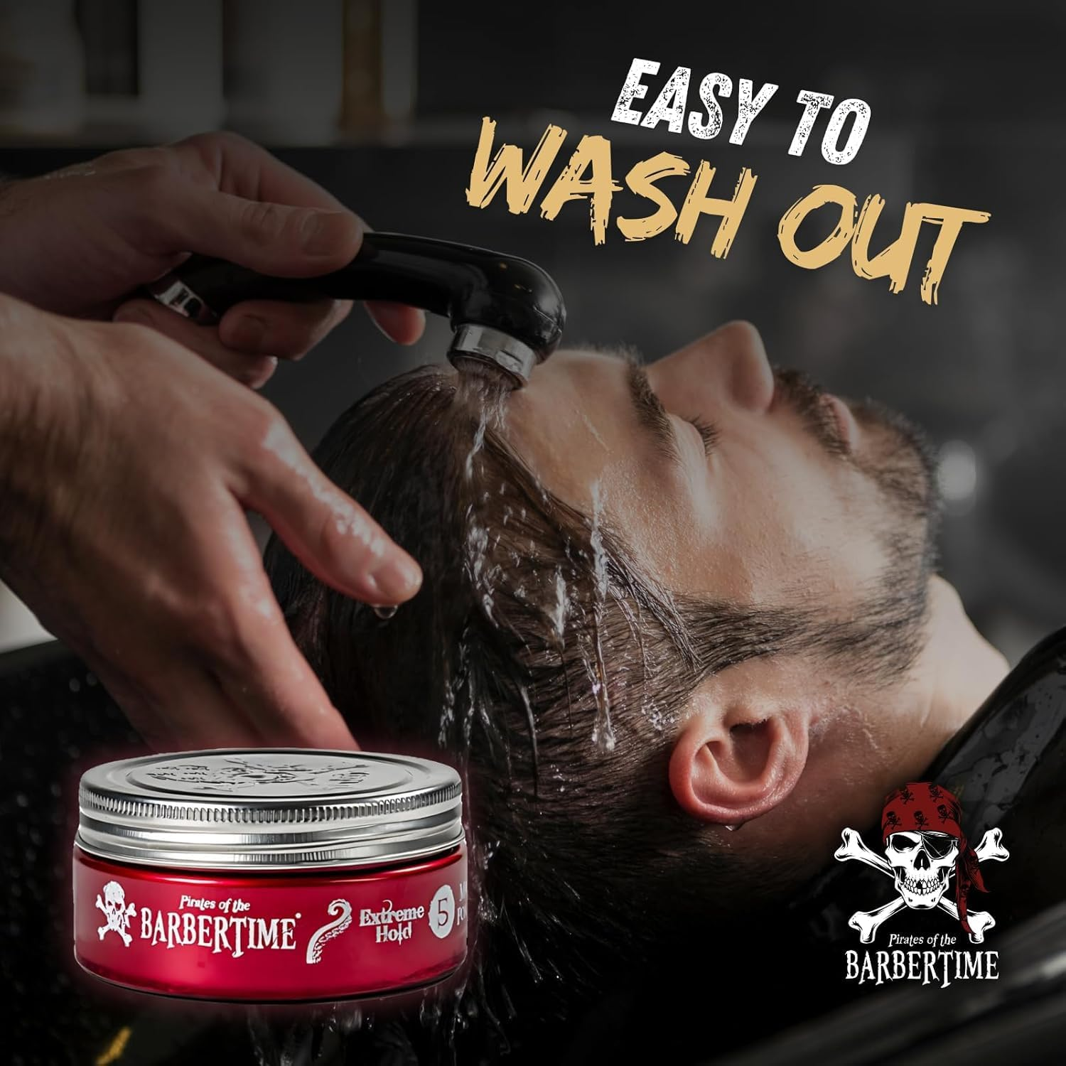 BARBERTIME Matte Pomade No. 5 Hair Styling Hair Wax (3 X 150 Ml) Water-Based, Strong Hold & Matte Finish, Vanilla Fragrance, No Sticking or Hardening, Long-Lasting Style and Natural Look image number 5