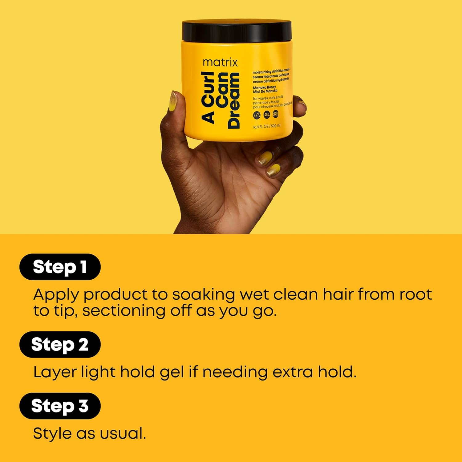 Matrix Moisturising Hair Cream for Curly & Coily Hair, with Manuka Honey Extract, Total Results a Curl Can Dream, 500Ml